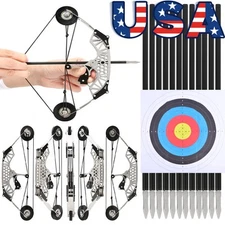 8.6" Mini Compound Bow Kit Toy Arrows Archery Target Shooting Children Gift Shot