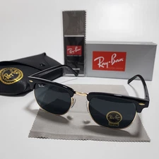 Ray-Ban RB3016 Sunglasses Clubmaster Classic Black Frame Glass Gray Lens 51-21mm