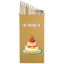 12 x 'Tiered Decorated Cake' Long Colour Pencils PE00087979