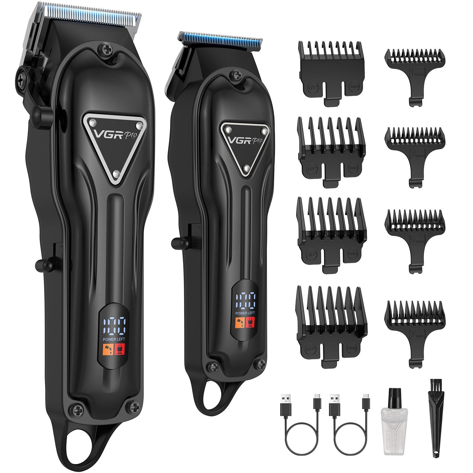 Professional Cordless Hair Clippers & Trimmer Set for Men