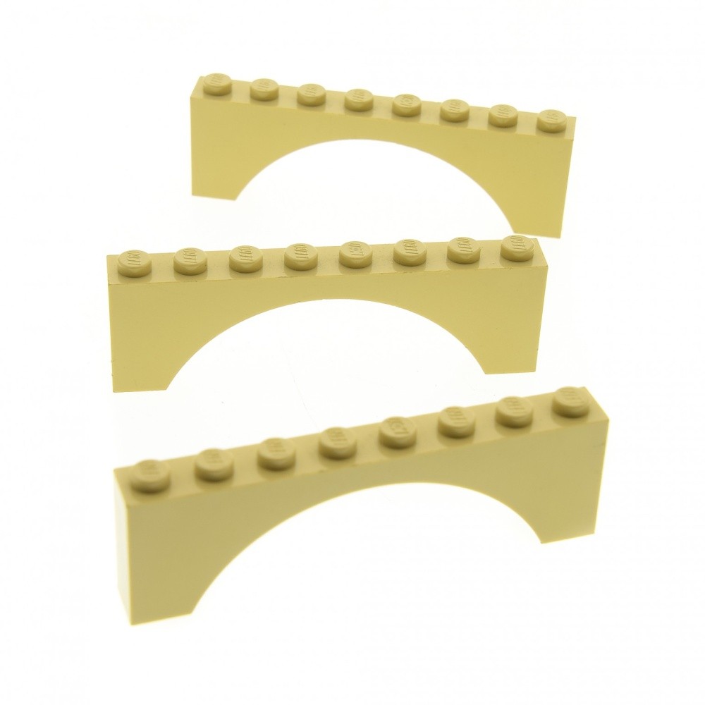 3x Lego Arch Brick 1x8x2 Beige Arches Round Bridge Castle Gate Castle Arch 3308