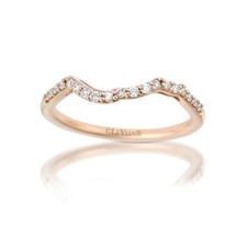 LeVian 14K Rose Gold Pavé White Diamonds Band Ring Minimalist Jewelry for Women