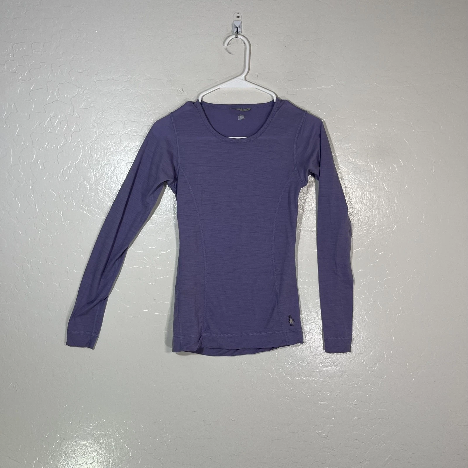 Smartwool Shirt Womens XS Purple Merino Wool Long Sleeve Thermal Base Layer Top