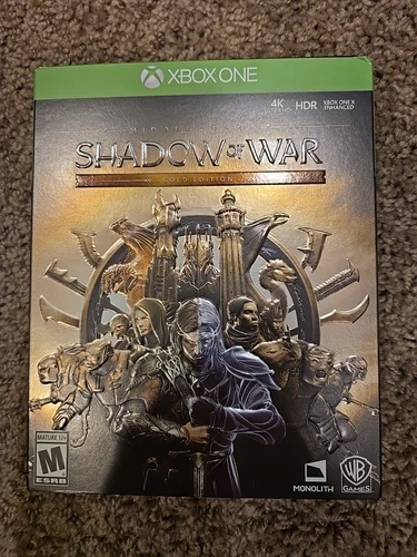 Middle Earth Shadow of War ~ Gold Edition w/ Steelbook (Xbox One, 2017) CIB ✅