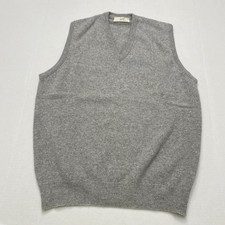 Lord Jeff Vest Men  s Sz Large 100 Virgin Australian Lambswool Gray Made In USA