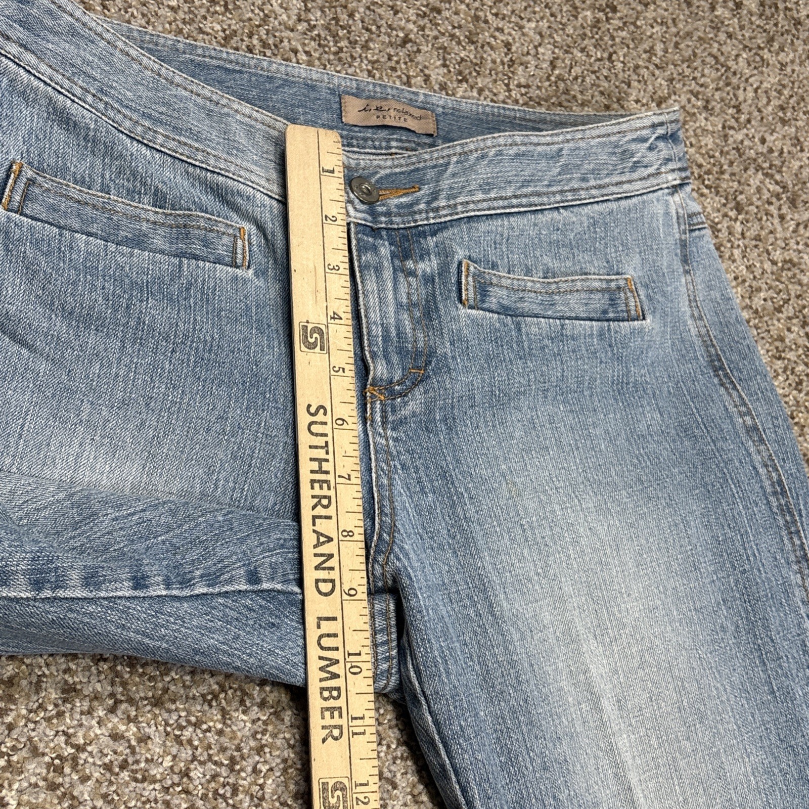 L.E.I Relaxed Jeans Women's Petite 6 Blue Wide Leg Classic Denim 30x30 - View 7