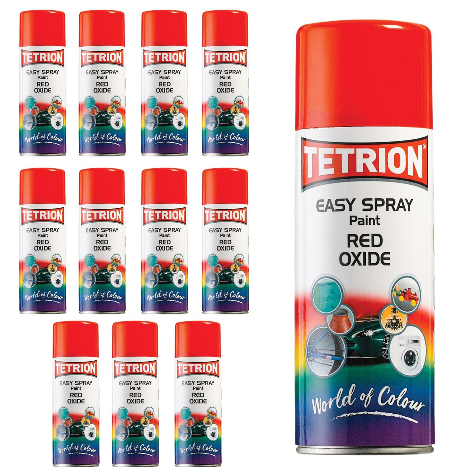 Tetrion Anti Rust Corrosion Aerosol Spray On Red Oxide Primer 400ml x12