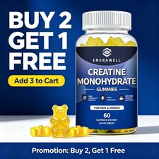 Creatine Monohydrate Gummies - Muscle, Stamina, & Recovery - 5000 mg - 120ct