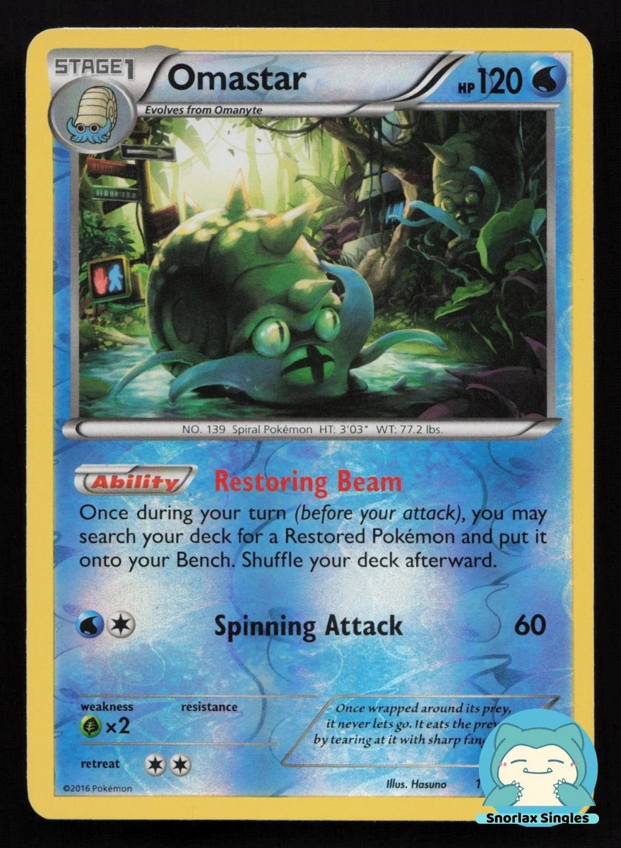 Omastar 18/124 Rare Fates Collide Pokemon Reverse Holo NM/M