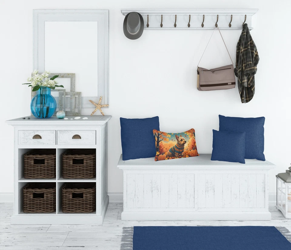 Almohada decorativa de lona de calabaza hojas de otoño Australian Terrier DAC1010PW1216 Foto 3 de 3