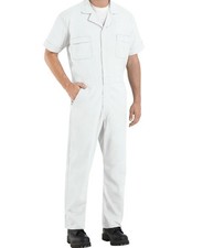 Red Kap Speedsuit White Short Sleeve Men's Zip-Front Work Coverall Size X-LARGE