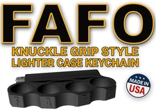 FAFO Knuckle Grip Style Lighter Case Keychain  Made From Durable ABS MADE IN USA
