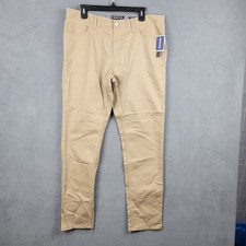 Michael Kors Parker Slim Fit Pants Mens 34x32 Khaki Cotton Stretch Straight Leg