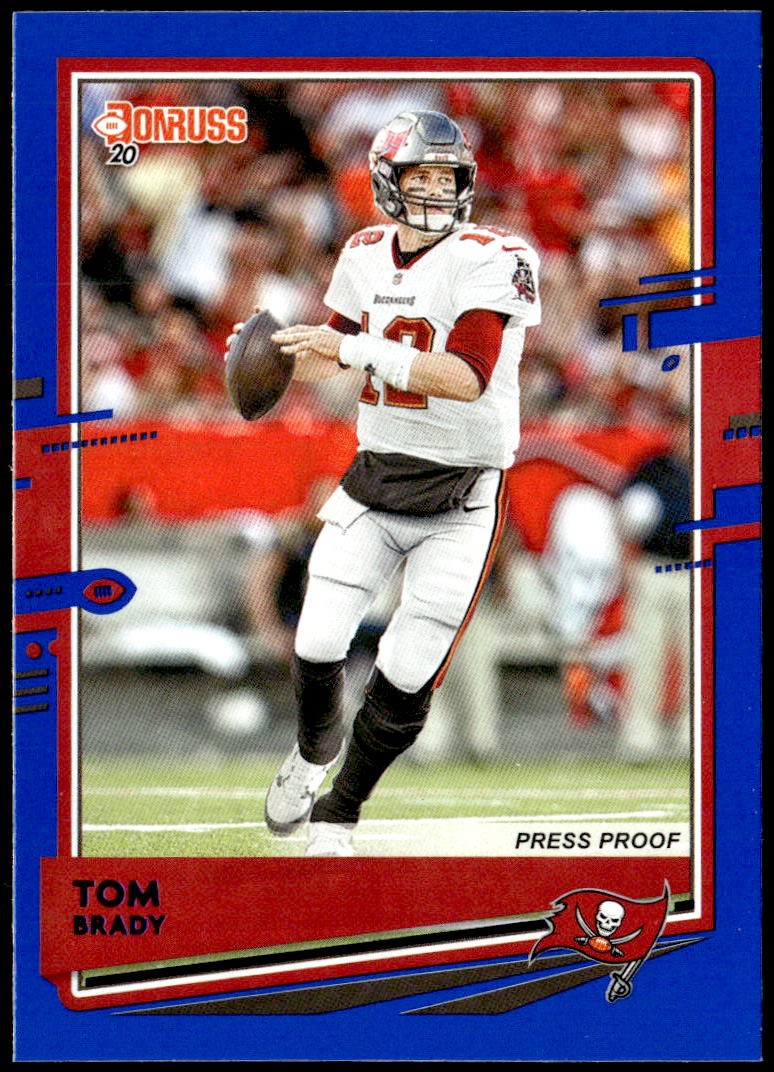 2020 Donruss #230b Tom Brady Press Proof Blue White jersey E1