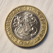 Rare 2016 £2 William Shakespeare 2 Pound Coin Comedies  Jester  Minting Errors