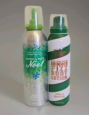 2-Bath  Body Works, Vanilla Bean Noel Bundle,Holiday Whipped Shimmer Body Cream