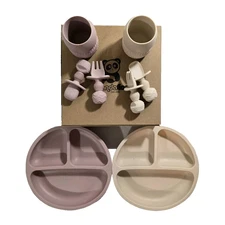 13-Piece Silicone Toddler Feeding Set, PandaEar & WeeSprout – Spillproof
