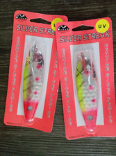 2 Wolverine Silver Streak Magnum Salmon Spoons  UV Hot Mango