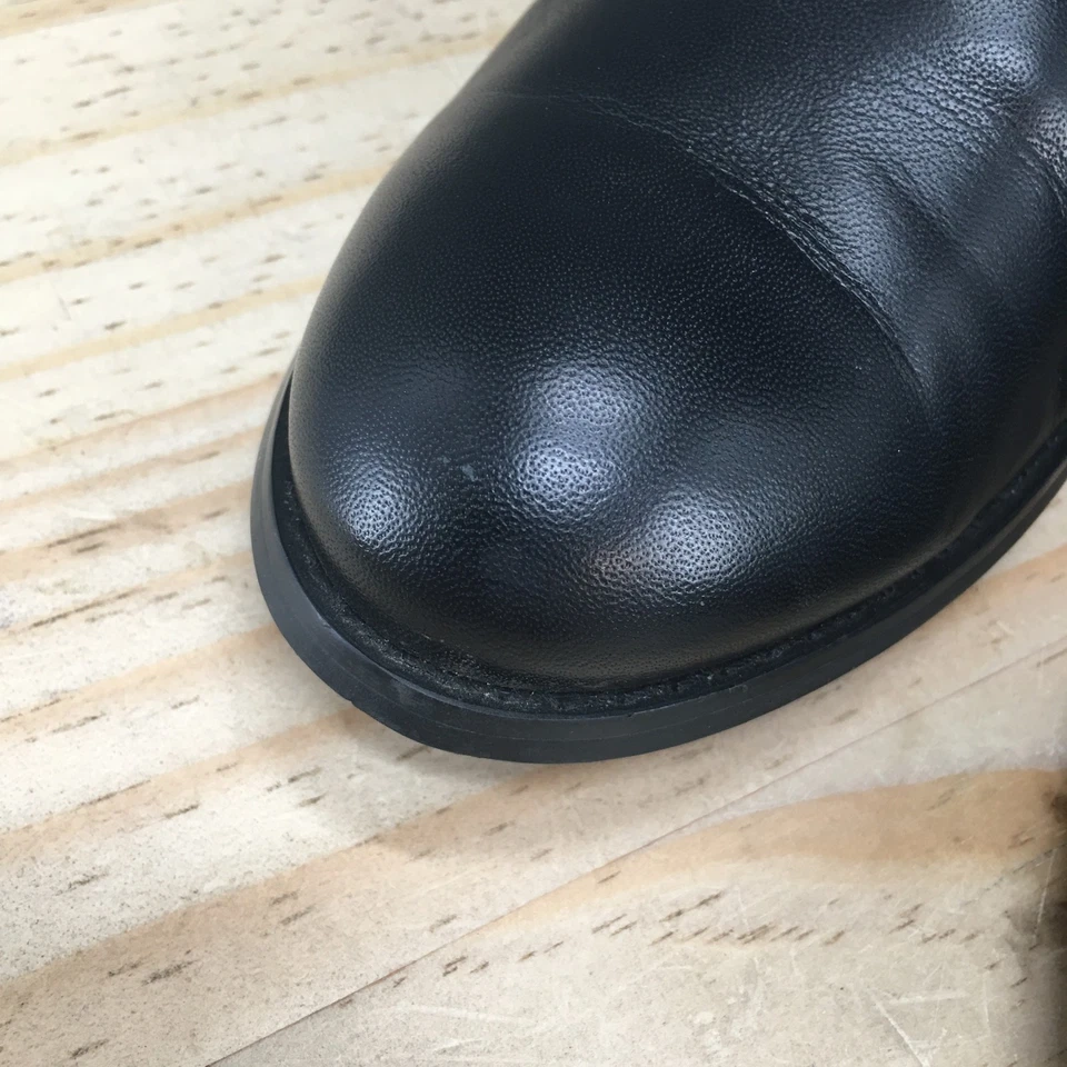 Botas Vaneli para mujer 7M de cuero negro elástico trasero altas cremallera lateral hasta la rodilla Foto 4 de 4