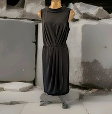 FEN WRIGHT MANSON womens black  high neck  sleeveless mock wrap dress size 12