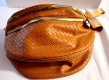 EMMAFY CROSSBODY BUM BAG PURSE SPACIOUS DUAL ZIPPER BROWN
