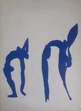 MATISSE, Henri. Acrobates, composizione in blu. Litografia originale.