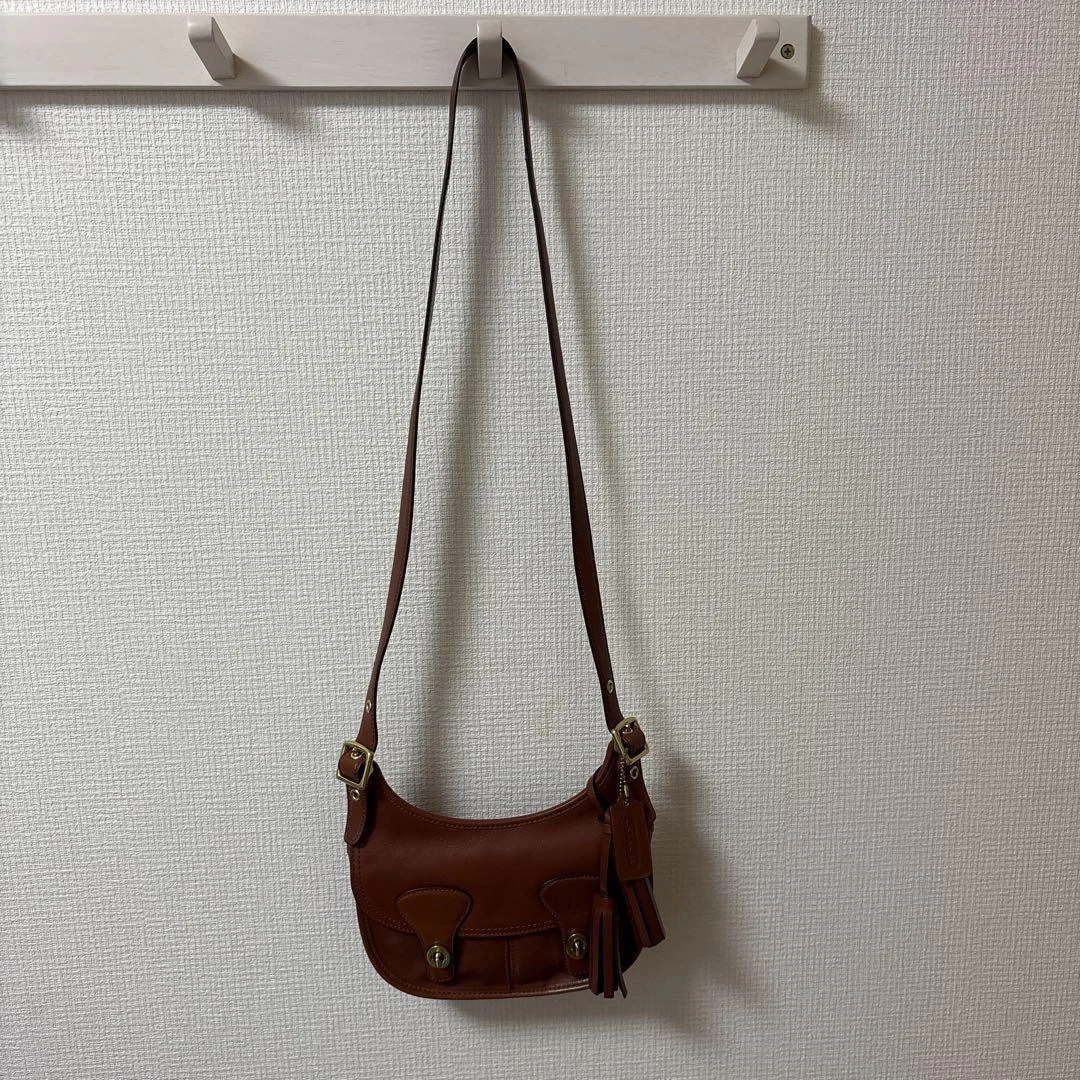 Borsa a tracolla Coach Amanda in pelle con patta marrone edizione limitata buone condizioni