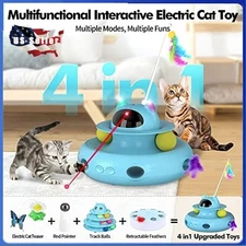 Cat Laser Interactive Indoor Cat Pet Toys Automatic,USB Cat Teaser Pet Toys Blue