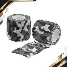 2" 14.76ft Camo Tape Wrap 2 Rolls Self-Adhesive Tape Snow Black and White