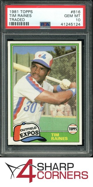 1981 Topps Traded #816 Tim Raines RC Expos Hof PSA 10