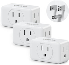 Multi Plug Outlet Extender, 3 Outlet Adapter, Multiple Outlet Splitter, Grounde