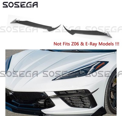 For Corvette C8 Z51 Stingray 2020+ Front Bumper Side Canards Splitter Fins Pair