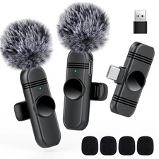 Type C Wireless Lavalier Microphone for iPhone 15Android and LaptopTablet