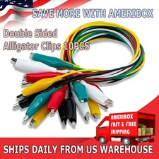 10Pcs Double-ended Wire Crocodile Alligator Clips Test Leads Jumper Cable