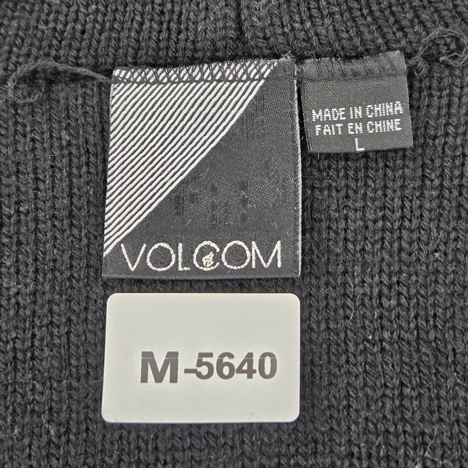 Volcom Mujer Sudadera con Capucha L Negra Reversible Rayas Ropa Activa Bordada Y2K Foto 2 de 4