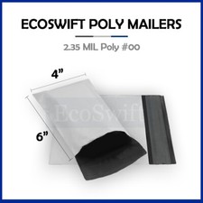 1 4 x 5 WHITE ECOSWIFT POLY MAILERS SHIPPING ENVELOPES SELF SEALING BAGS 2.35MIL