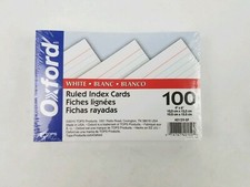 Oxford Ruled Index Cards 4 x 6 White 100/Pack