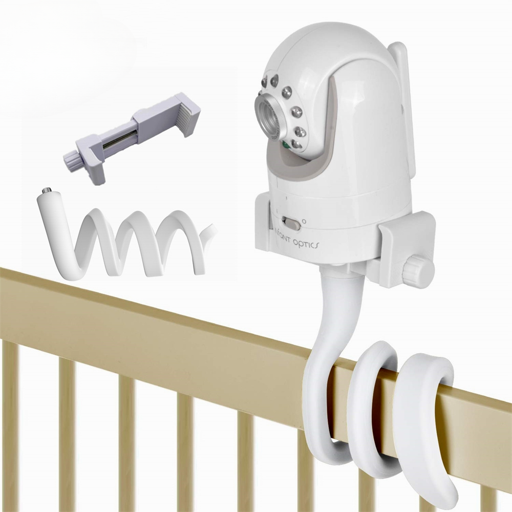 Universal Baby Monitor Bed Bracket 1/4 Screw Hose Mount Cam Adjustable Long Arm-image