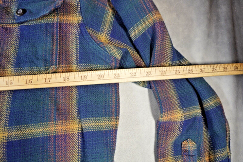 Orvis Shacket Shirt Jacket Men's L Button Up Heavy Flannel Blue Plaid Pockets - 第 6/8 張圖片