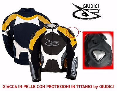 GIUDICI Giacca Giubbino MOTO VERA PELLE UOMO protezioni Titanio stagioni  S