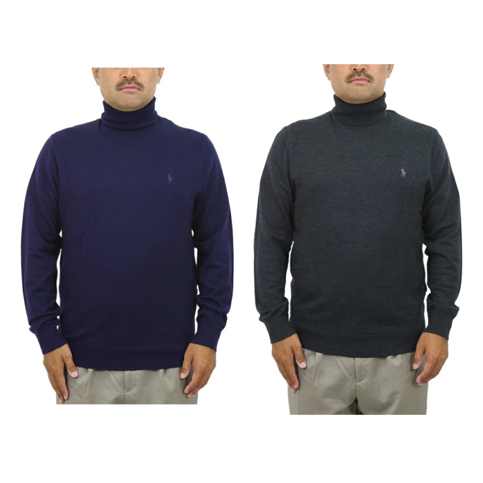 Polo Ralph Lauren Washable Merino Wool Solid Turtleneck Sweater with Pony