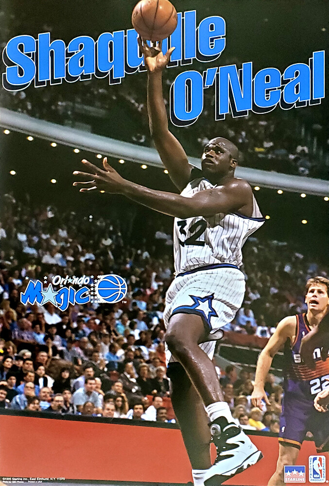 Shaquille O'Neal IN THE PAINT Orlando Magic 1995 NBA Action 22x34 POSTER