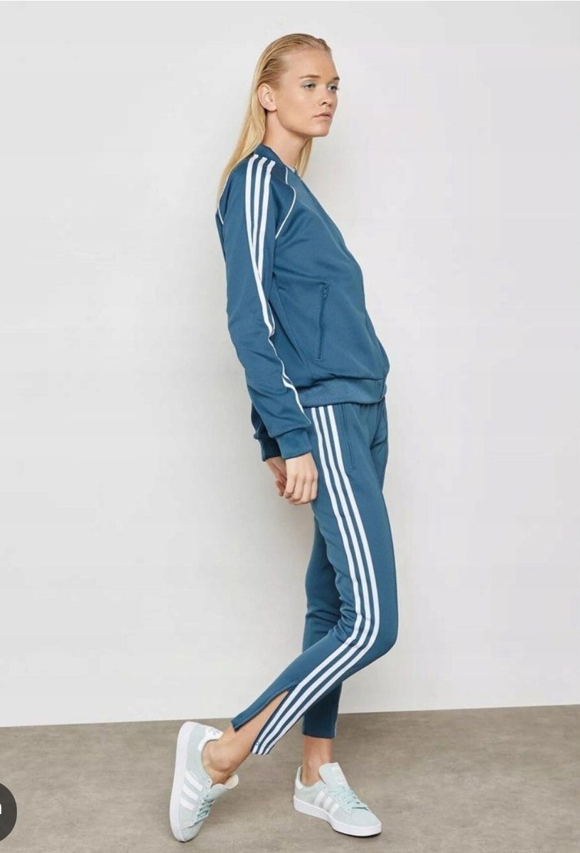 ADIDAS ORIGINALS Women's Track Suit DARK STEEL 2 PC Set Sz Large