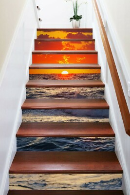 3D Sonne Meer 692NA Stair Risers Dekoration Vinyl Aufkleber Tapete Fay