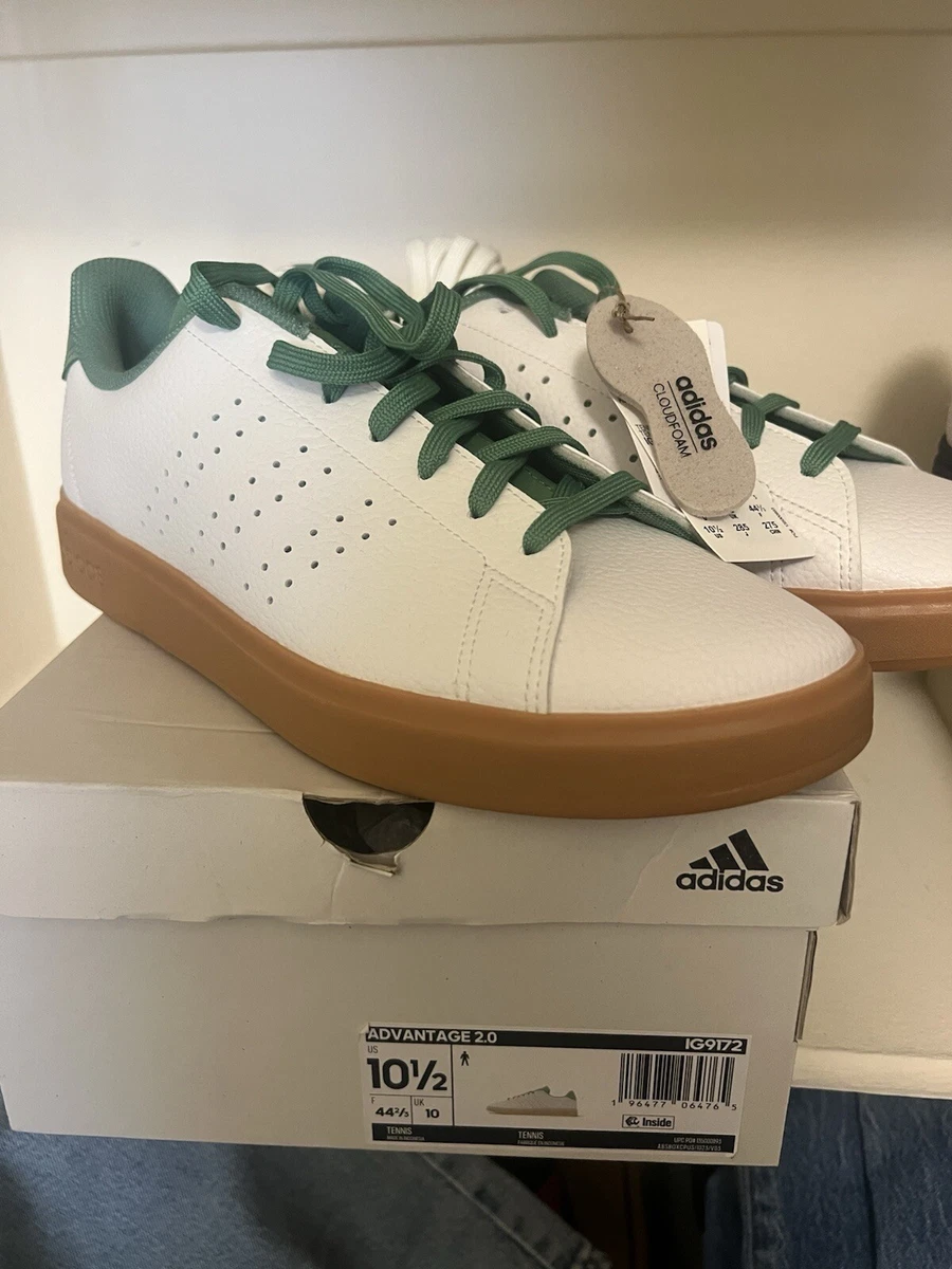 adidas gazelle silver green womens Advantage Eco Shoes Cloud White / Cloud White / Green