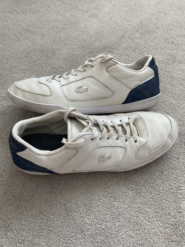 white leather Lacoste trainers shoes UK 