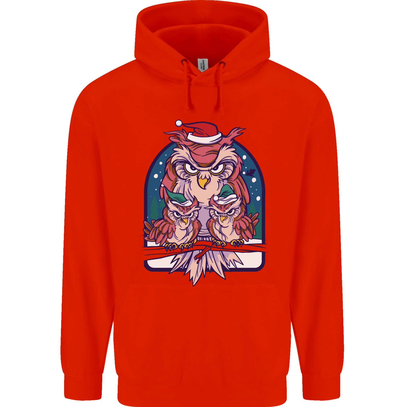 Bah Humbug Grumpy Christmas Owls Men's Hoodie