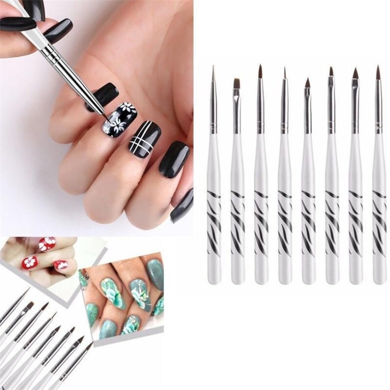 Professionelles Nagelpinsel-Set – 8-teilig Für Gel, French & Nailart