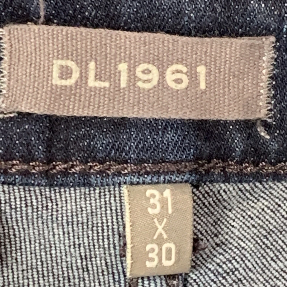 Pantalones de mezclilla de diseñador elásticos DL1961 Nick Slim Varick azul lavado oscuro talla 31x30 Foto 2 de 4