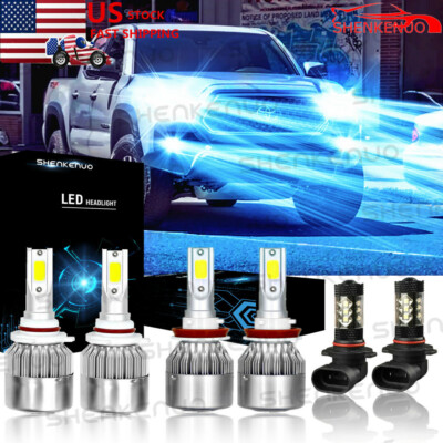 8000K LED Headlight+Fog Light Bulbs Upgrade Pkg Kit for For Ford F-150 2015-2020